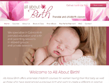 Tablet Screenshot of allaboutbirth.com.au